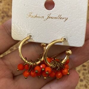 NEW Coral bauble hoop earrings from Istanbul